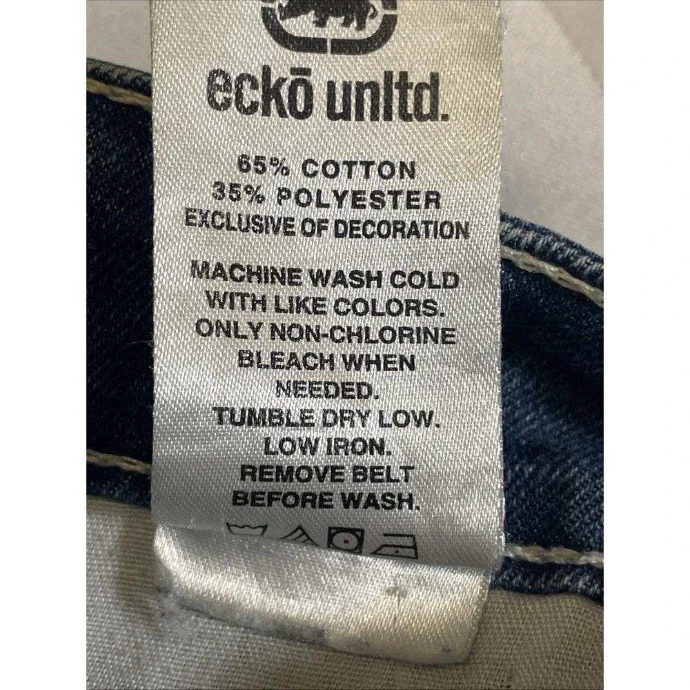 Ecko Unltd Denim Raw 72 Shorts Men's Size 50 Blue Relaxed Baggy Y2K Hip‎ Hop
